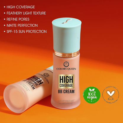 Colors Queen High Coverage BB Cream Foundation - Natural Beige - Distacart