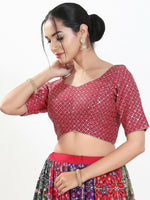 Thumbnail for Joban Fashion Pink Silk Padded Blouse With Sweetheart Neck Elbow Sleeves - Distacart