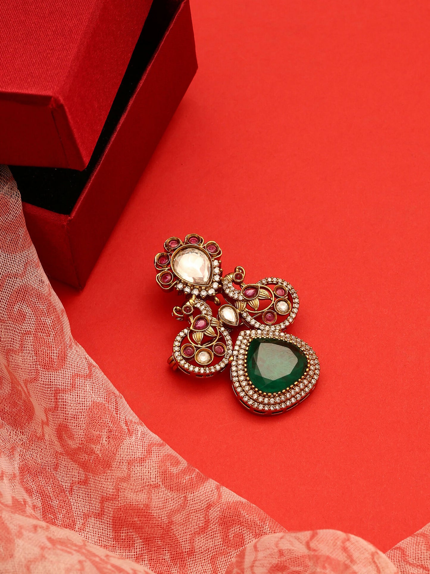 Ruby Raang Green Mosaic Brooch - Distacart