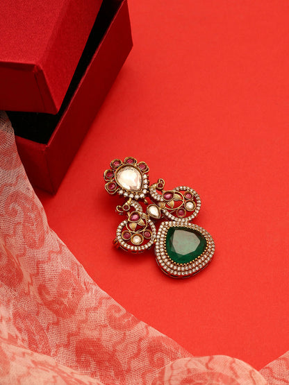 Ruby Raang Green Mosaic Brooch - Distacart