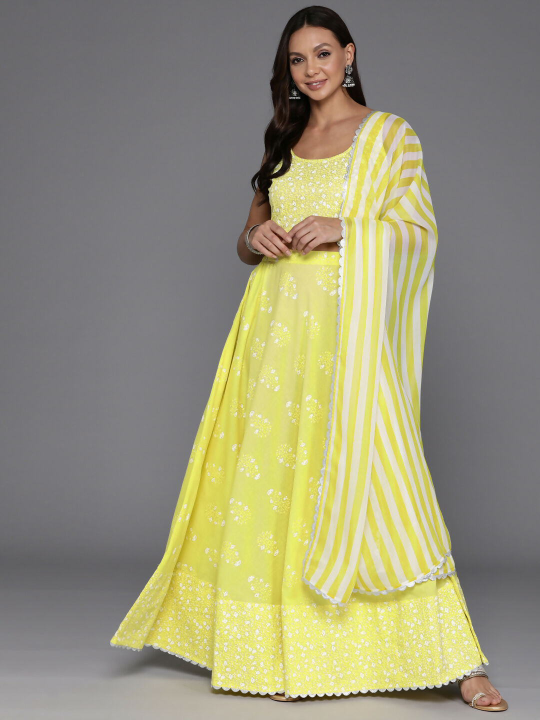 Ahalyaa women's wear Traditional wear lehenga choli - Yellow - Distacart