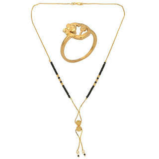 AanyaCentric Gold-plated Mangalsutra & Ring Set - Distacart