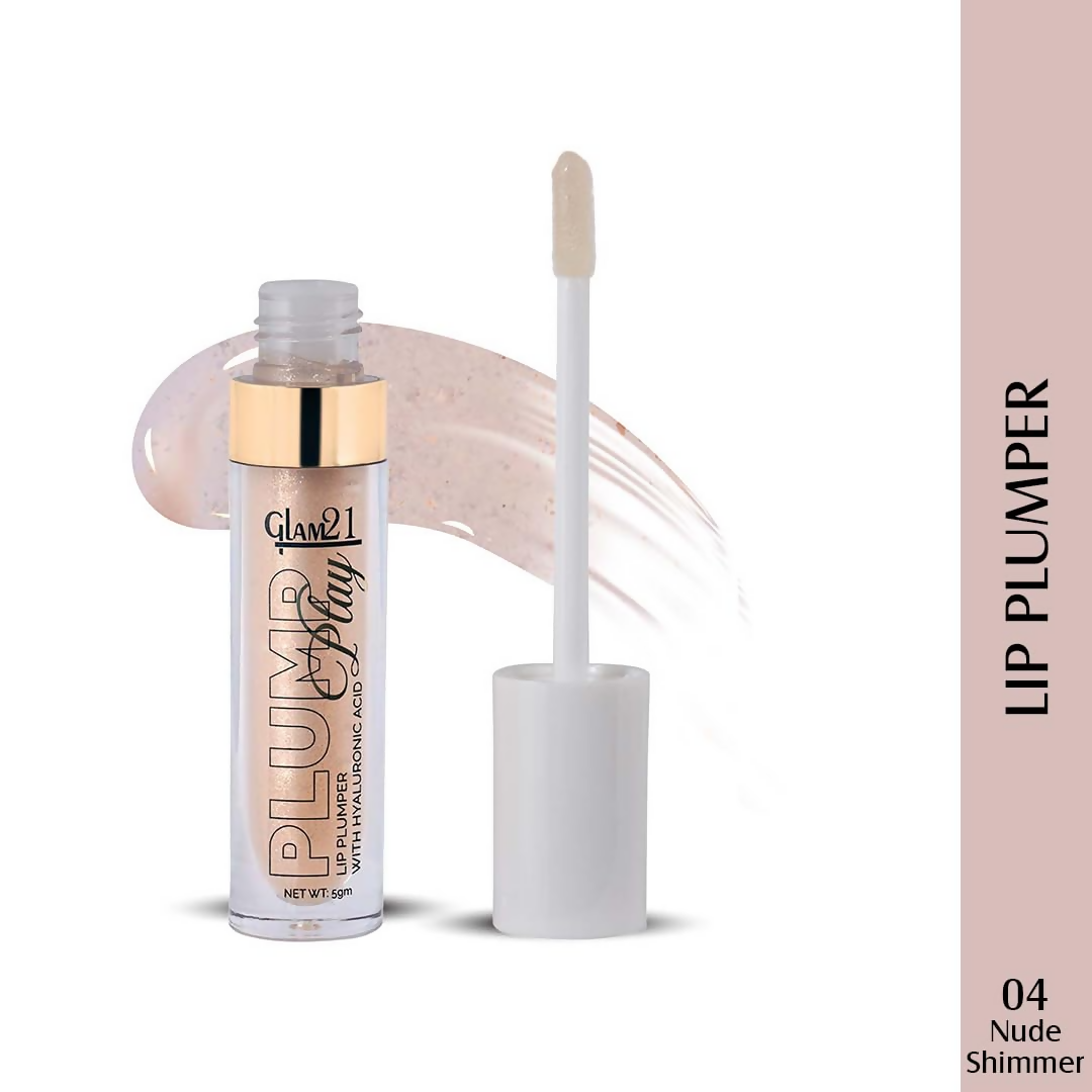 Glam21 Lip Plump Play Lip Plumper With Hyaluronic Acid - 04 Nude Shimmer - Distacart