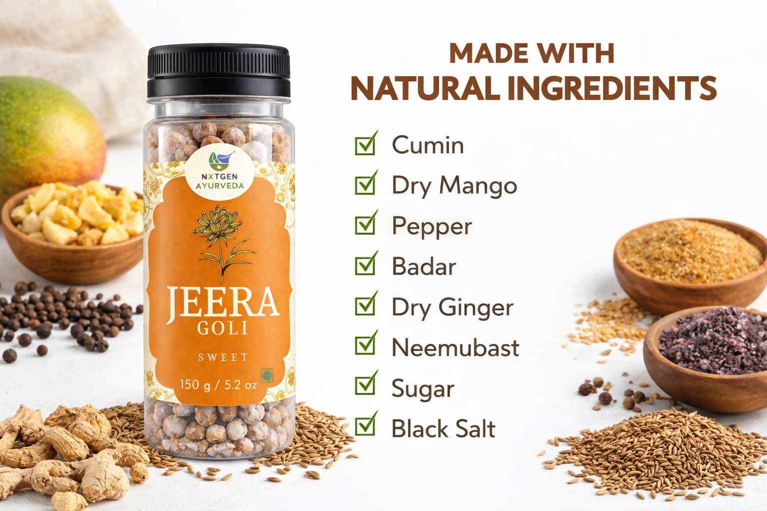 Nxtgen Ayurveda Jeera Goli Sweet