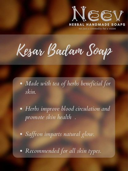 Neev Herbal Handmade Soap Kesar Badam Soap For A Royal Glow - Distacart