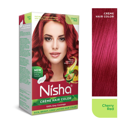 Nisha Creme Hair Color for Women - Cherry Red - Distacart