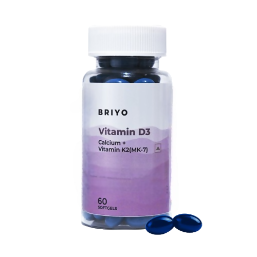 Briyo Calcium 60 mg with Vitamin K2-M7 & Vitamin D3 Capsules