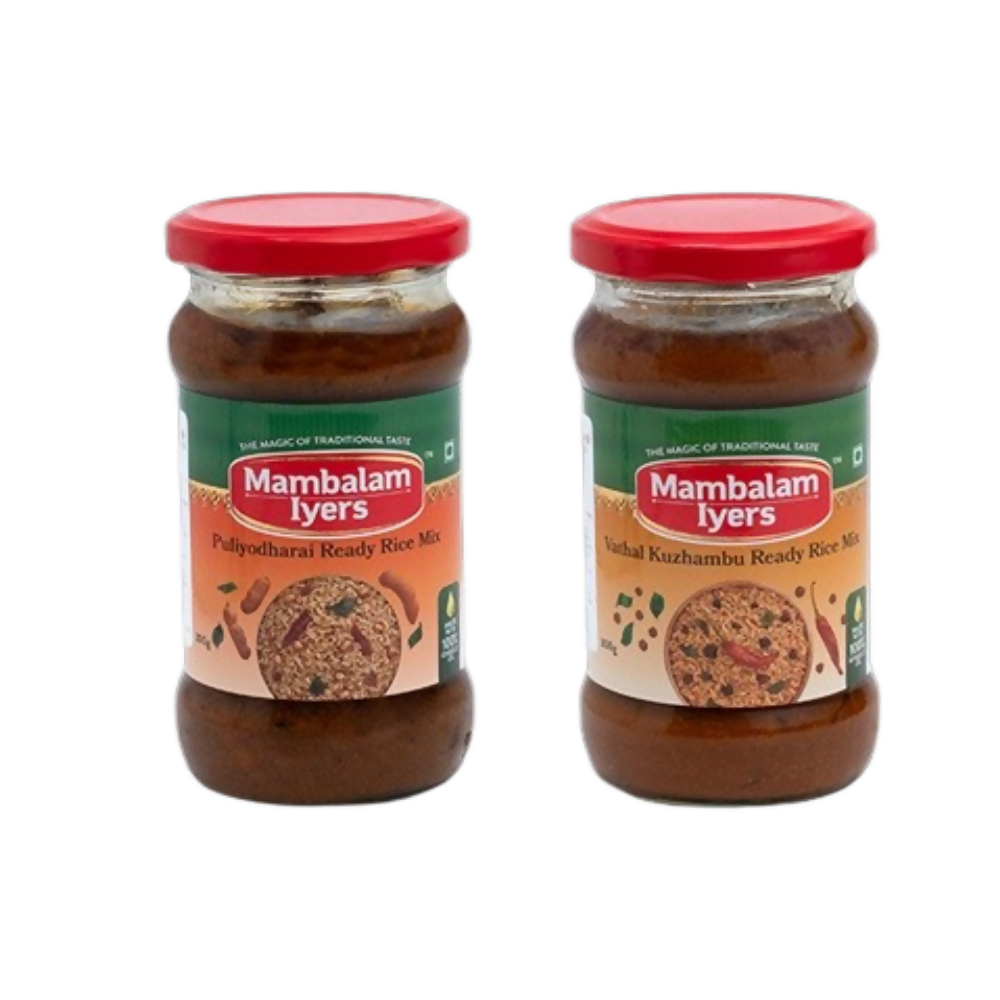Mambalam Iyers Puliyodharai & Vathal Kuzhambu Ready Rice Mix Combo - Distacart