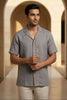 Driftstone — Grey Embroidered Linen Shirt by Hilo Design - Dista