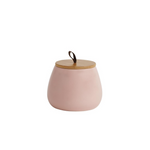 Thumbnail for Chumbak Pink Ceramic Storage Jar with Wooden Lid - Dista