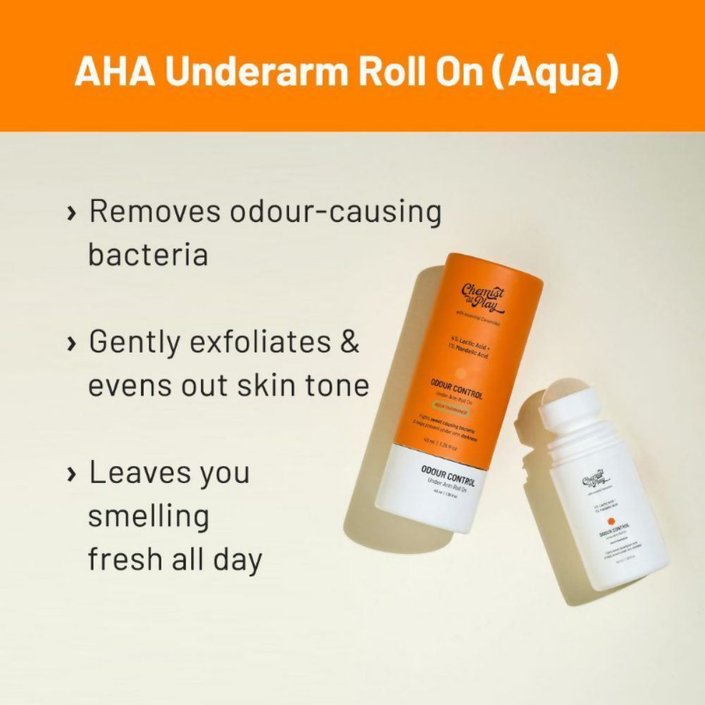 Chemist At Play Lactic Acid Exfoliating Body Wash & AHA Underarm Roll-On Combo - Distacart