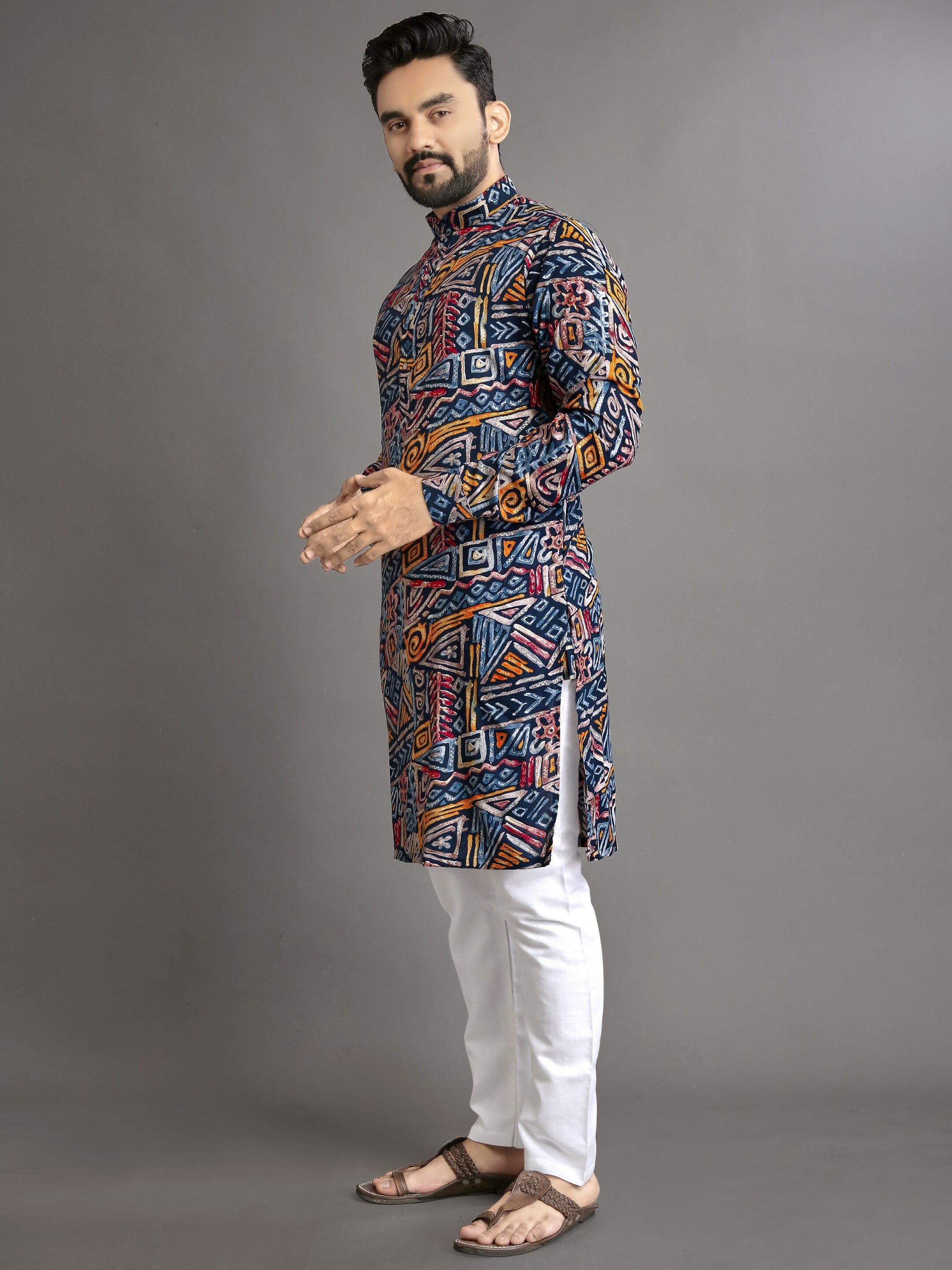 Anaita Multicolor Printed Cotton Straight Kurta - Distacart
