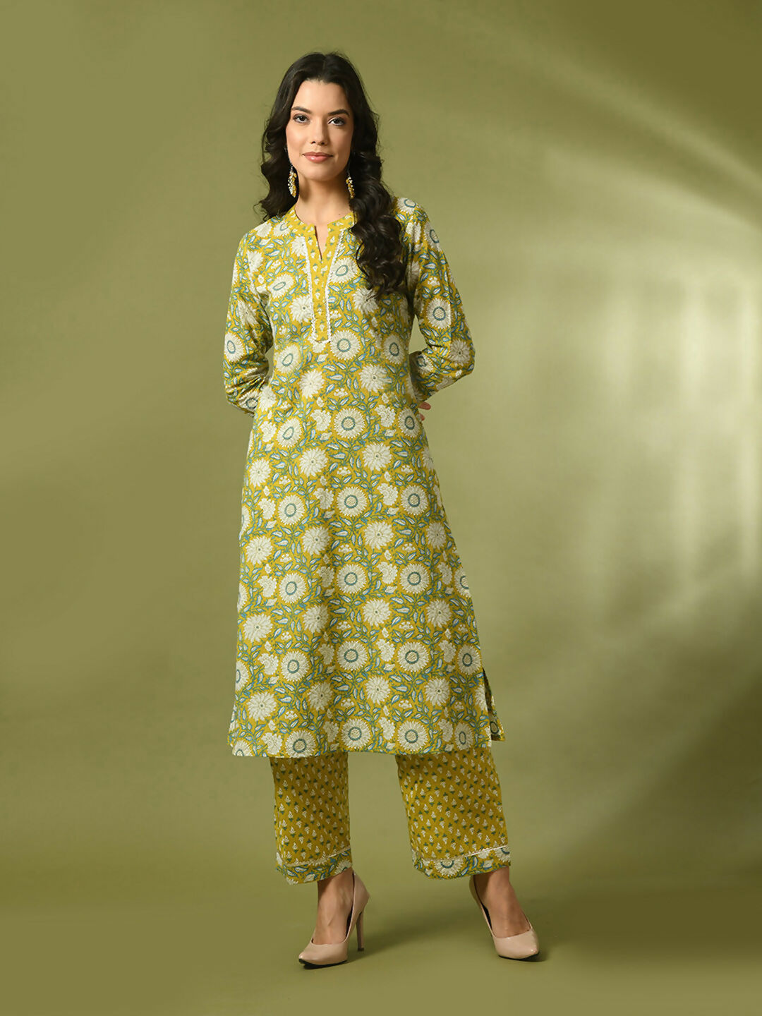 Myshka Women's Multi Printed Cotton Straight Party Kurta Set - Distacart