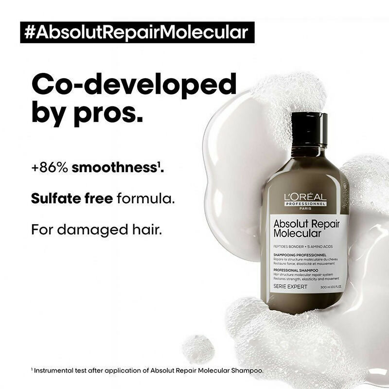 L'Oreal Paris Absolut Repair Molecular Sulfate-Free Deep Repairing Shampoo - Distacart