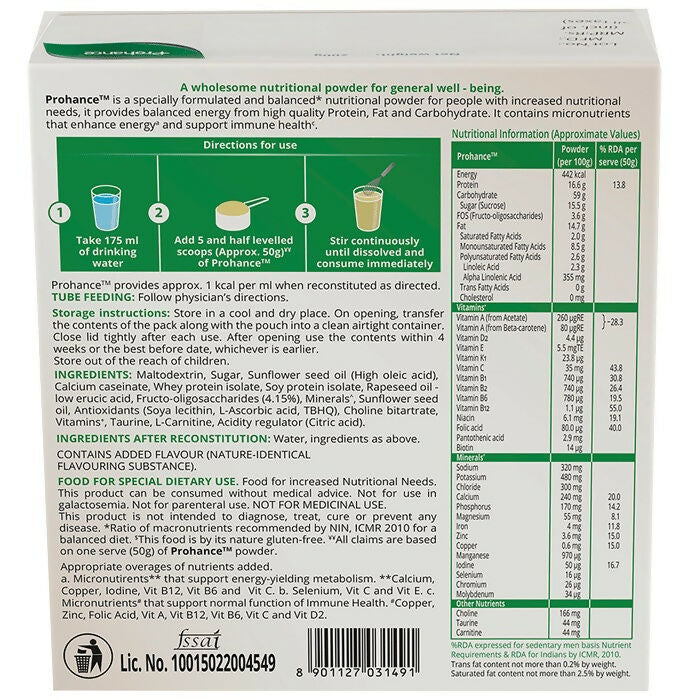 Prohance Complete Nutritional Drink Powder - Vanilla Flavor - Distacart