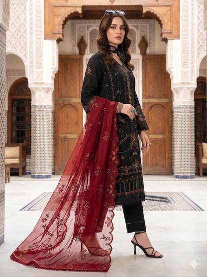 Teeya Creation Womens New Net With Heavy Embroiedery With Sequence Work Kurta Set - Dista