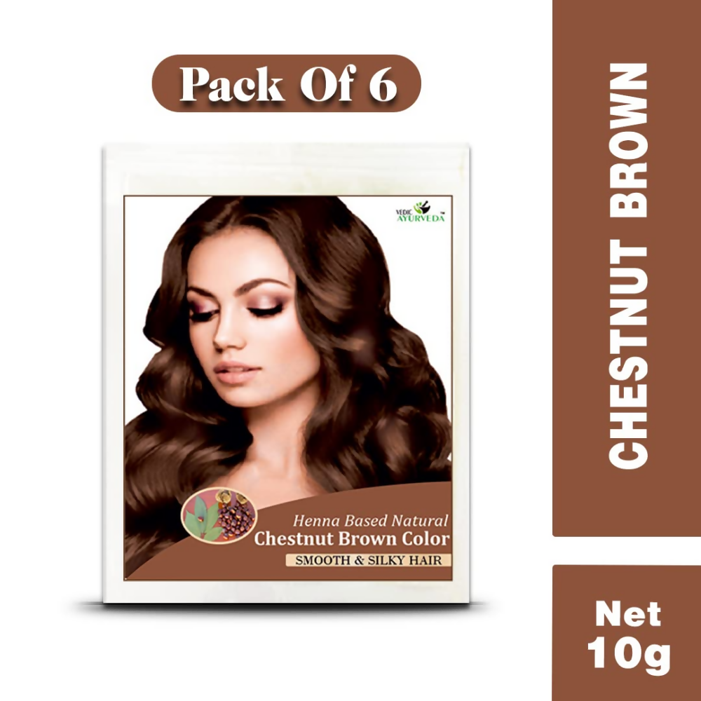 VedicAyurveda Henna Hair Color - Chestnut Brown - Dista