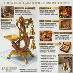 Thumbnail for Saudeep India Oxidized Metal Diya for Puja - Dista