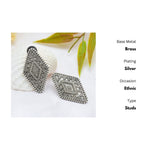 Thumbnail for New Stylish Oxidized Gold-Polished Gold Studs Earrings for Womens by House of Ree - Distacart