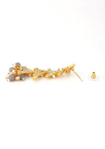 Thumbnail for New Partywear Gray Raja Rani Meenakari Drop Earrings for Womens by House of Ree - Distacart
