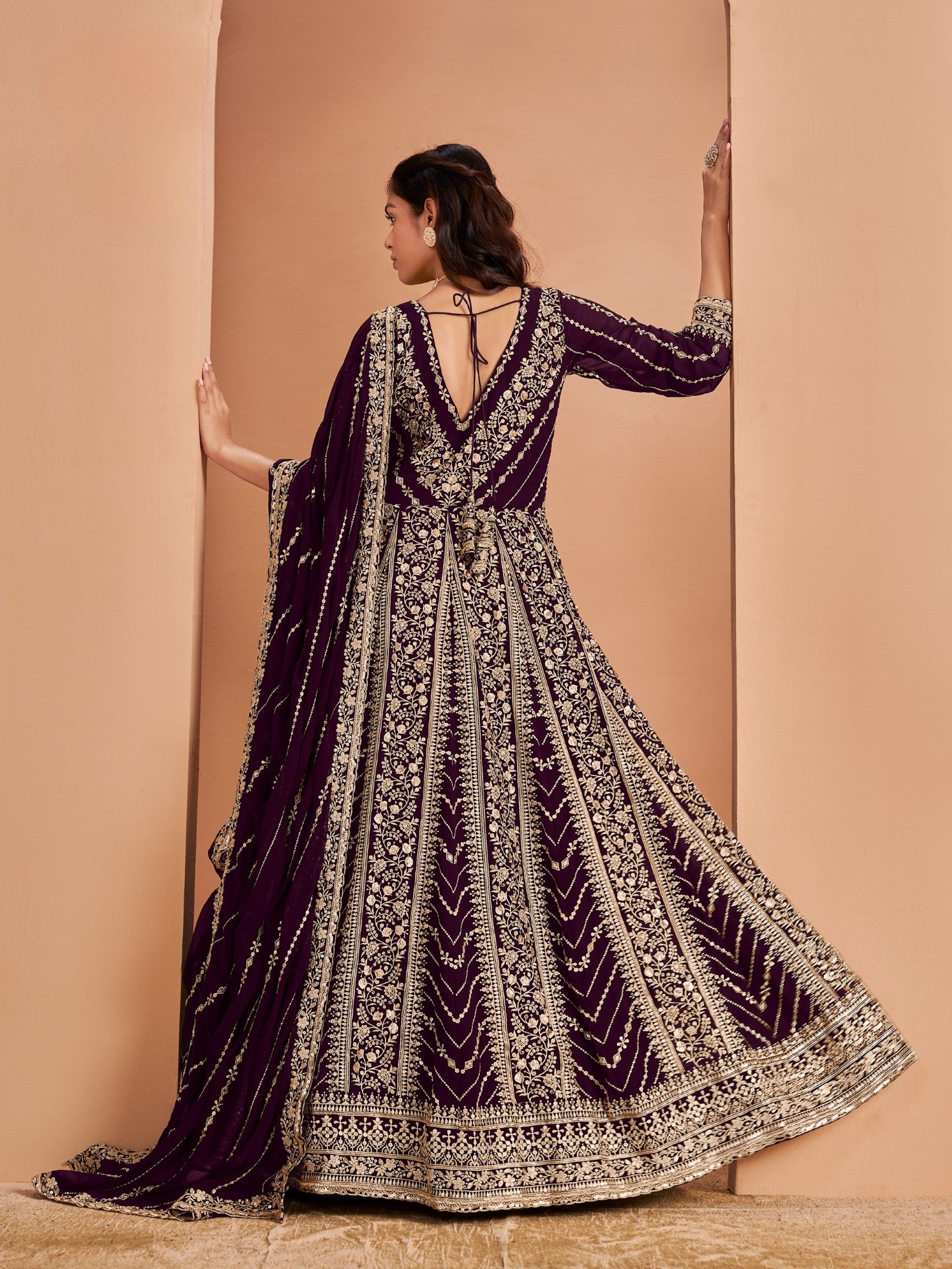 Anaita Purple Georgette Embroidered Salwar Suit - Distacart