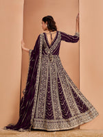 Thumbnail for Anaita Purple Georgette Embroidered Salwar Suit - Distacart