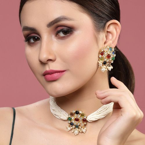 New Stylish Kundal Multicoloured Necklace Set for Womens by House of Ree - Distacart