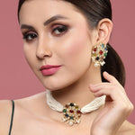 Thumbnail for New Stylish Kundal Multicoloured Necklace Set for Womens by House of Ree - Distacart