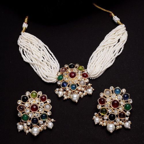 New Stylish Kundal Multicoloured Necklace Set for Womens by House of Ree - Distacart