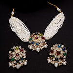 Thumbnail for New Stylish Kundal Multicoloured Necklace Set for Womens by House of Ree - Distacart