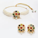 Thumbnail for New Stylish Kundal Multicoloured Necklace Set for Womens by House of Ree - Distacart
