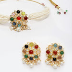 Thumbnail for New Stylish Kundal Multicoloured Necklace Set for Womens by House of Ree - Distacart