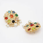 Thumbnail for New Stylish Kundan Multicoloured Stud Earrings for Womens by House of Ree - Distacart