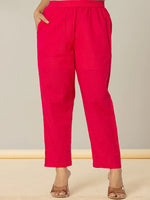 Thumbnail for Yufta Pink Leheriya Print Cotton A-Line Suit Set