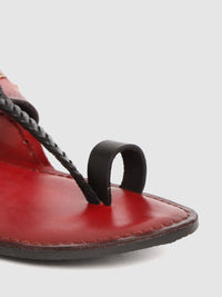 Thumbnail for House of Pataudi Men Maroon & Black Textured Handcrafted Comfort Sandals