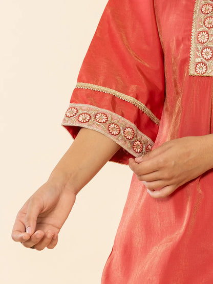 Yufta Silk Kurta Dupatta Set With Flared Bottom And Embroidery - Distacart