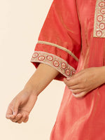 Thumbnail for Yufta Silk Kurta Dupatta Set With Flared Bottom And Embroidery