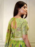 Thumbnail for Tulsi Art Charming Neon Green Sequins Organza Function Wear Lehenga Choli