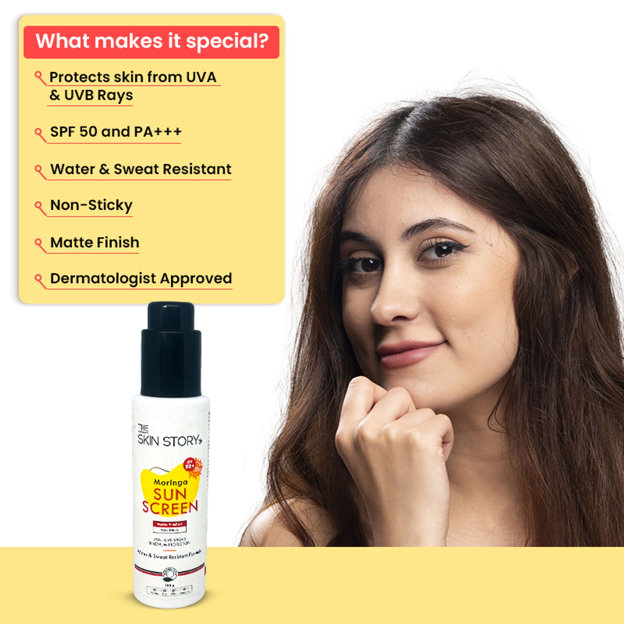 The Skin Story Moringa Face Sunscreen SPF 50+ PA+++ For Detan - Distacart