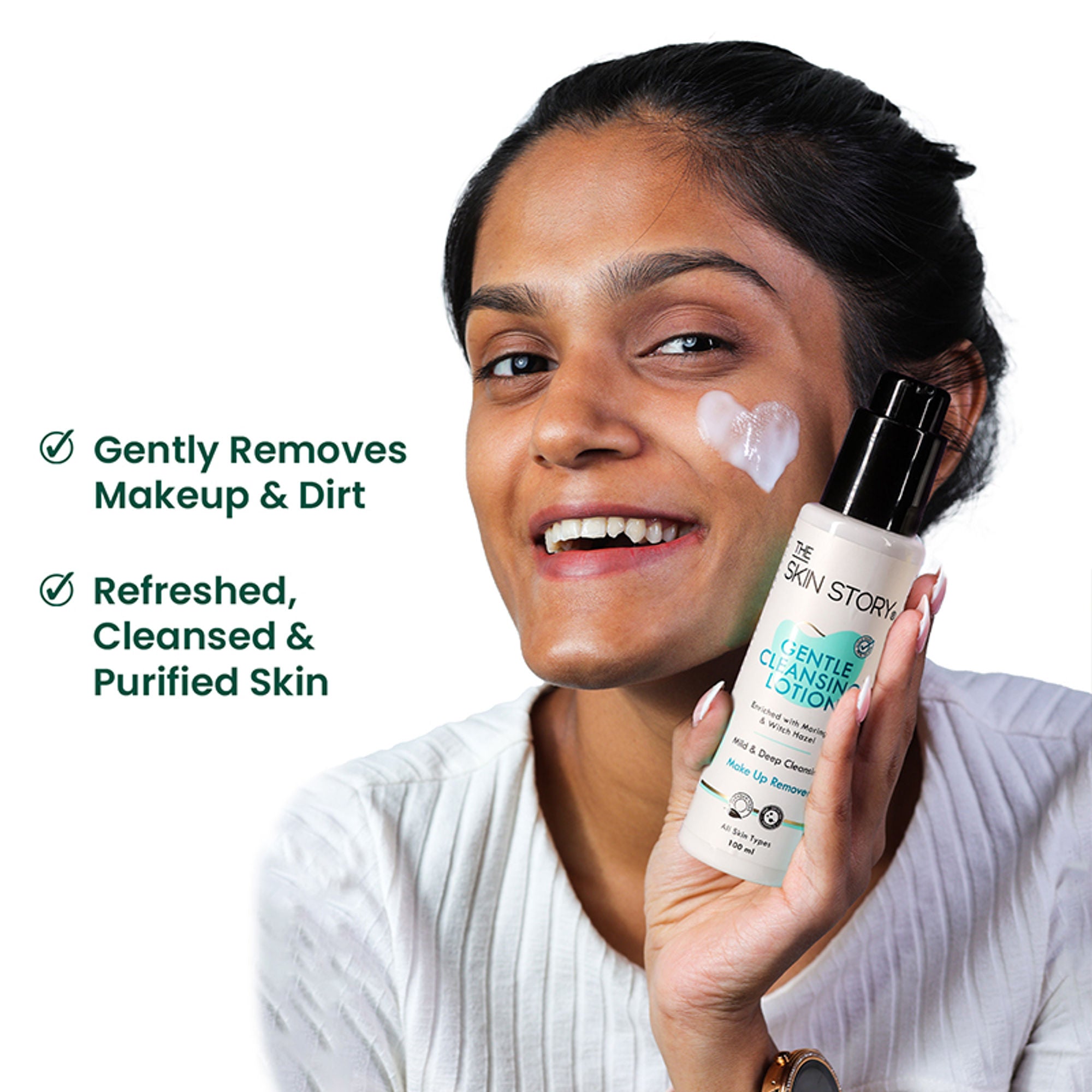 The Skin Story Gentle Face Cleanser Lotion For Deep Cleansing Moisturizing Makeup Removal - Moringa - Distacart