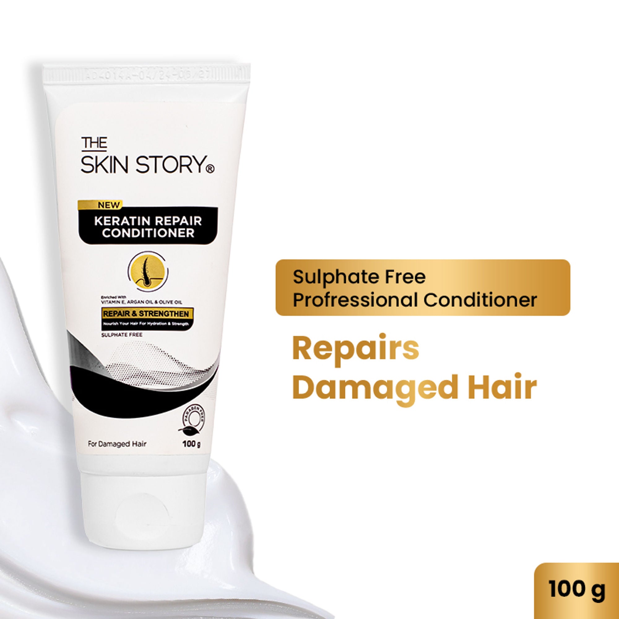 The Skin Story Sulphate Free Keratin Conditioner For Coloured Dry Frizzy Damaged Hair With Vitamin E - 100 g