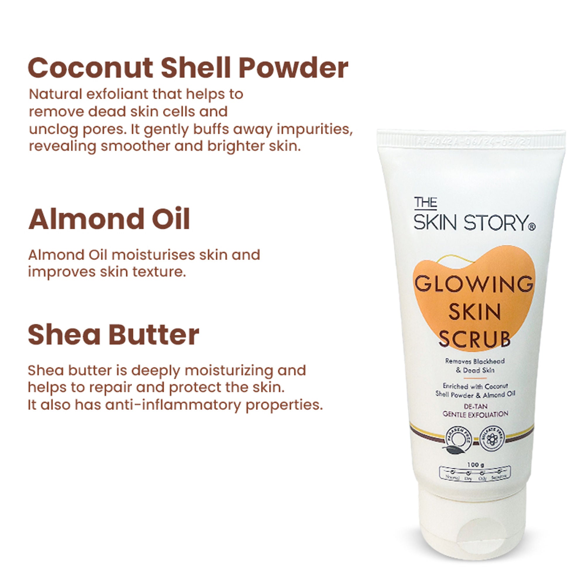 The Skin Story Gentle Detan Face Scrub Exfoliate Dead Skin Remove Blackheads Dark Spots Pigmentation - Distacart