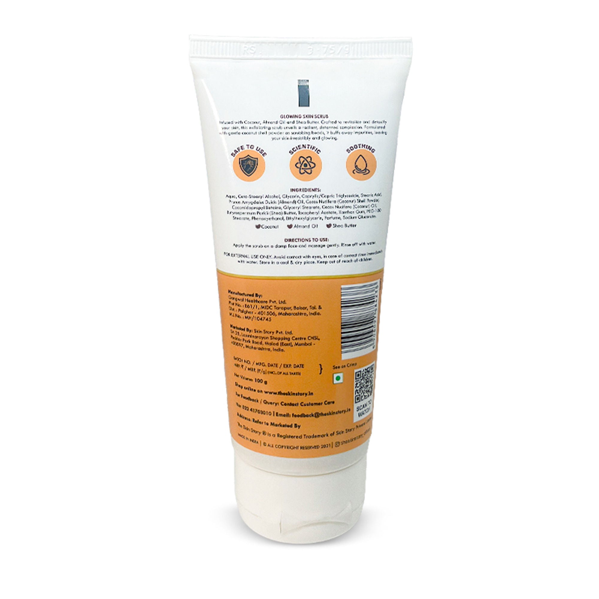 The Skin Story Gentle Detan Face Scrub Exfoliate Dead Skin Remove Blackheads Dark Spots Pigmentation - Distacart