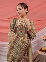 Thumbnail for Yufta Green Pure Shimmer Tissue With Pure Viscose Trouser Shimmer Dupatta Set