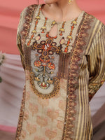 Thumbnail for Yufta Green Pure Shimmer Tissue With Pure Viscose Trouser Shimmer Dupatta Set