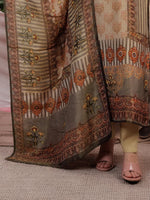 Thumbnail for Yufta Green Pure Shimmer Tissue With Pure Viscose Trouser Shimmer Dupatta Set