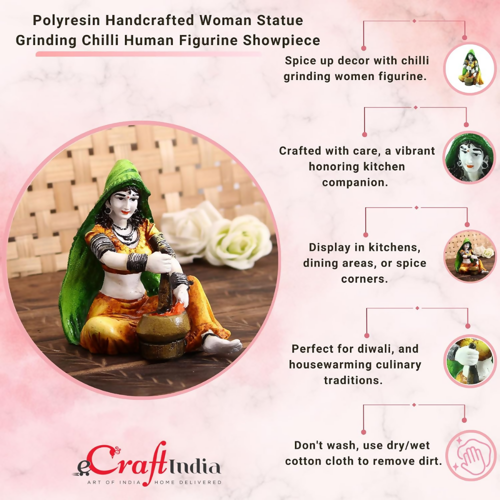 eCraftIndia Rajasthani Lady Decorative Statue - Dista