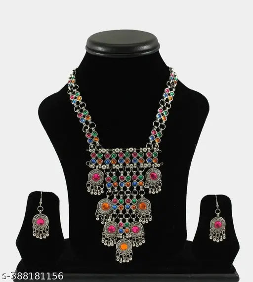 Tehzeeb Creations Women's Multi Colour Meenakari Work Necklace Set - Distacart