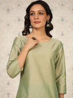 Thumbnail for Ode by House of Pataudi Round Neck Kurta With Palazzos - Distacart