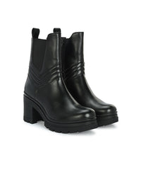 Thumbnail for Delize Women Block Heeled High-Top Chelsea Boots